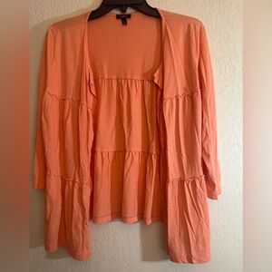 Talbots Peach 3/4 Length Sleeve Lightweight Cardigan Large